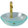 Vidaxl Washbasin con toque y tapa de drenaje emergente vidrio templado