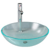 Fregadero VidaXL con grifo y desagüe automático vidrio templado mate