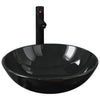 Vidaxl Washbasin con gru e vetro pop-up nero