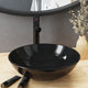 Vidaxl Washbasin con gru e vetro pop-up nero
