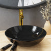 Vidaxl Washbasin con grúa y vidrio emergente de vidrio de drenaje