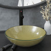 Vidaxl Washbasin con grúa y vaso emergente de color de oro de vidrio