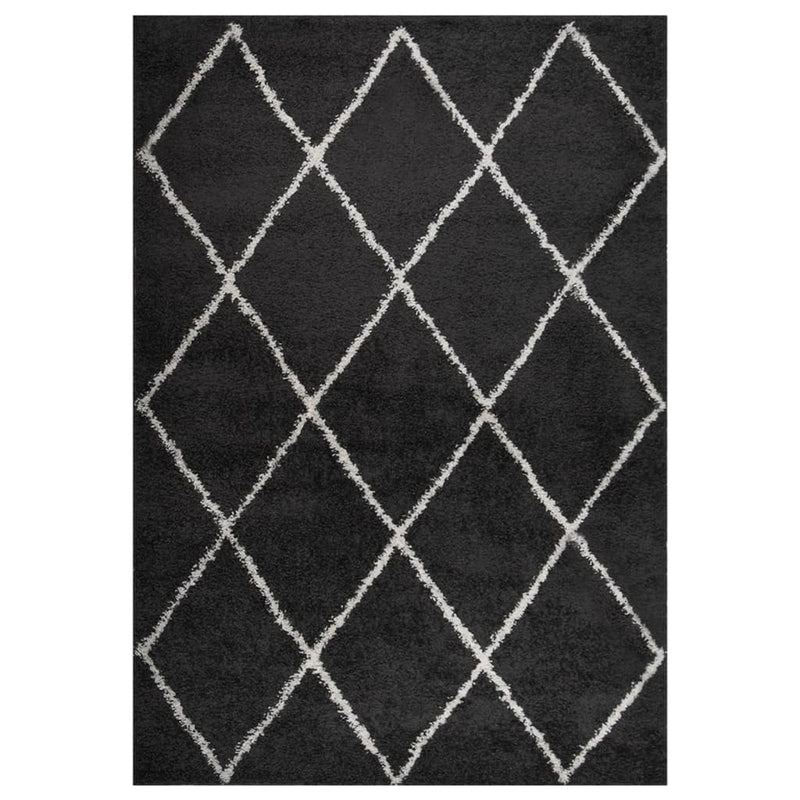 Vidaxl Rug Shaggy High Pile 160x230 CM Crèmen Color antracita