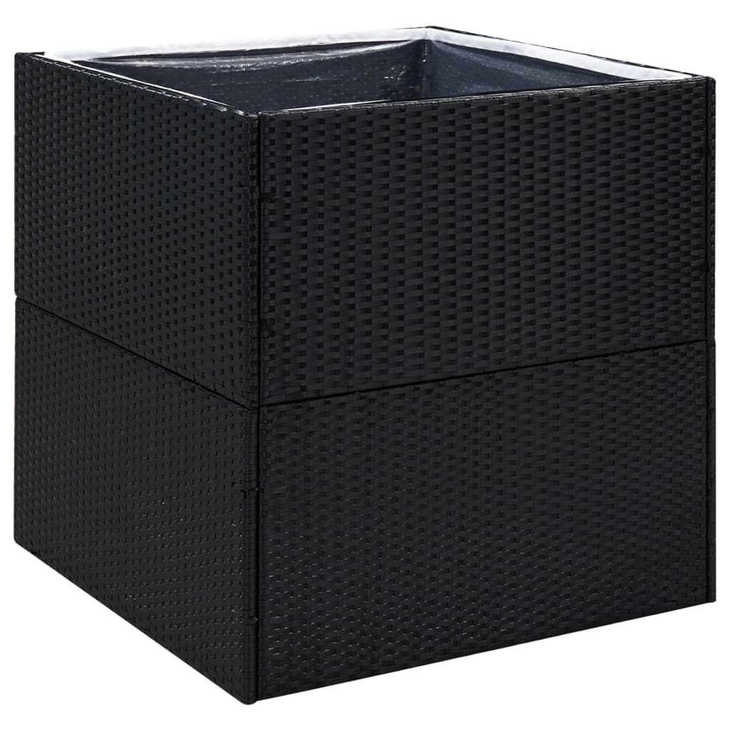 Vidaxl Planning Box 80x80x80 cm Poly Rattan negro