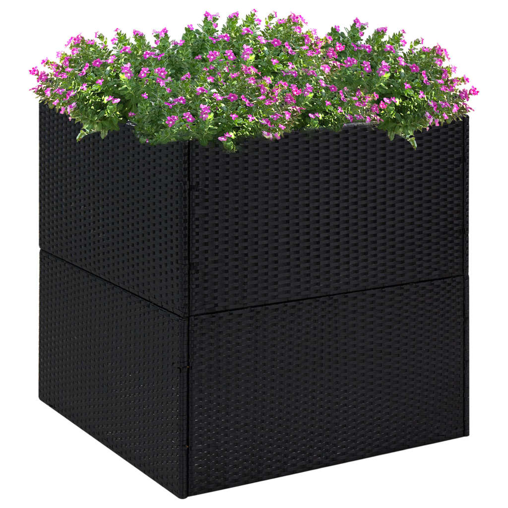 Vidaxl Planning Box 80x80x80 cm Poly Rattan negro
