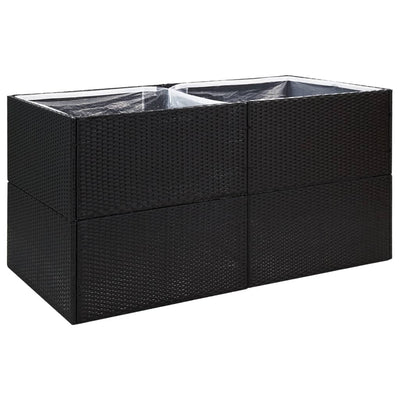 Vidaxl plantenbak 157x80x80 cm poly rattan zwart