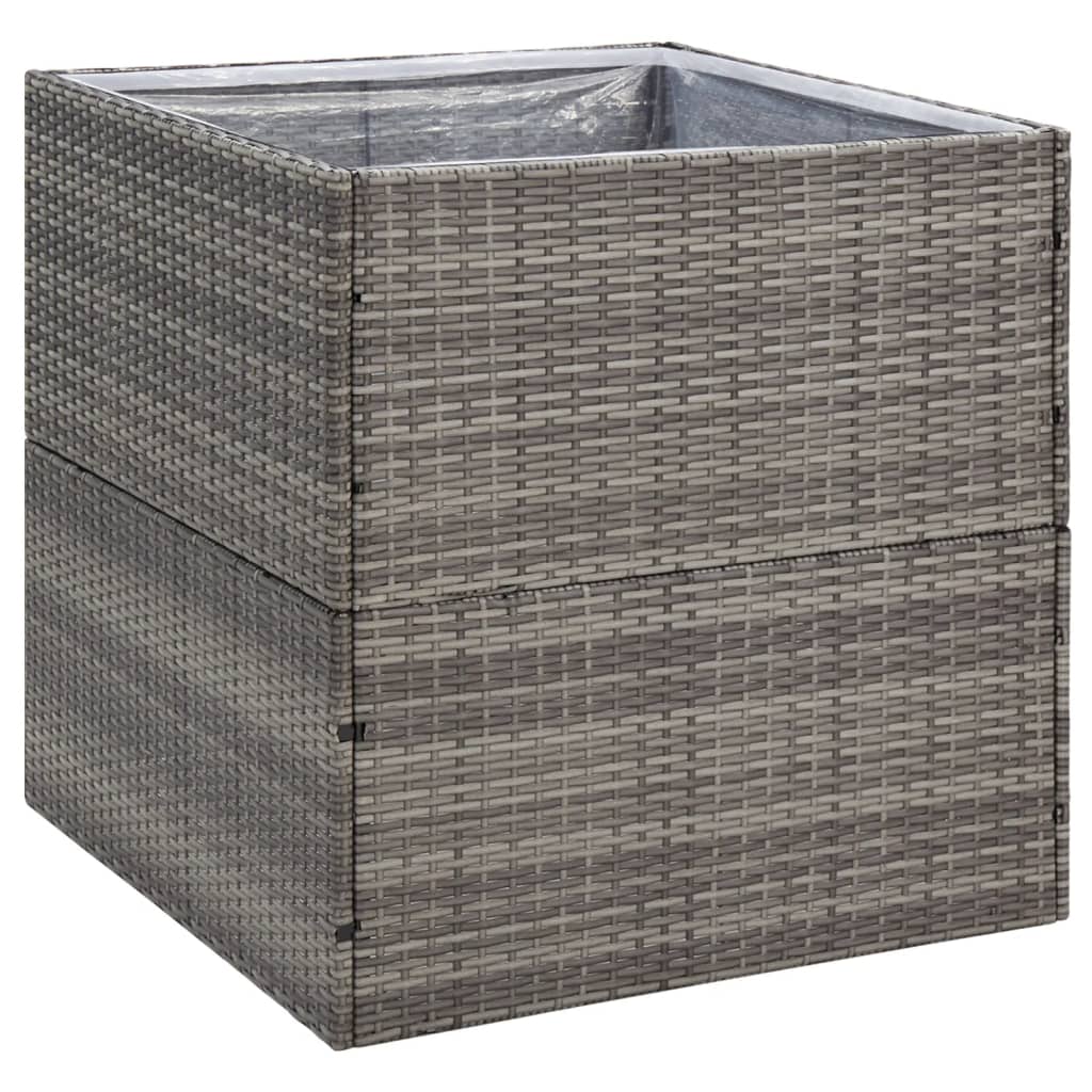 Casella di pianificazione Vidaxl 80x80x80 cm poli rattan grigio