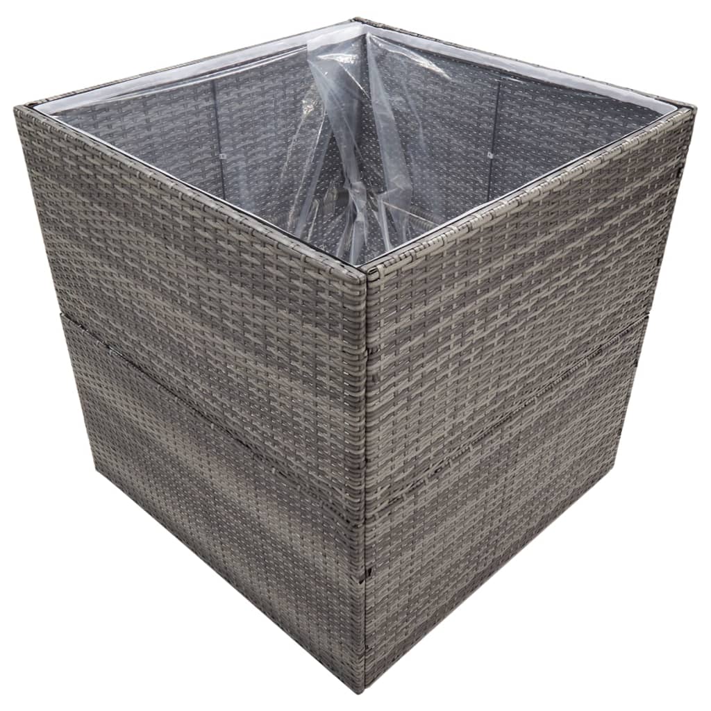 Casella di pianificazione Vidaxl 80x80x80 cm poli rattan grigio