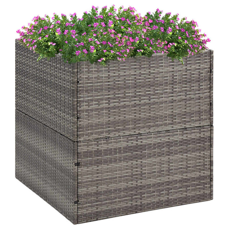 Vidaxl Planning Box 80x80x80 cm Poly Rattan Gray