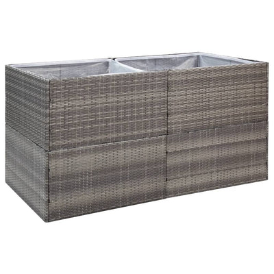 Casella di pianificazione Vidaxl 157x80x80 cm poli rattan grigio