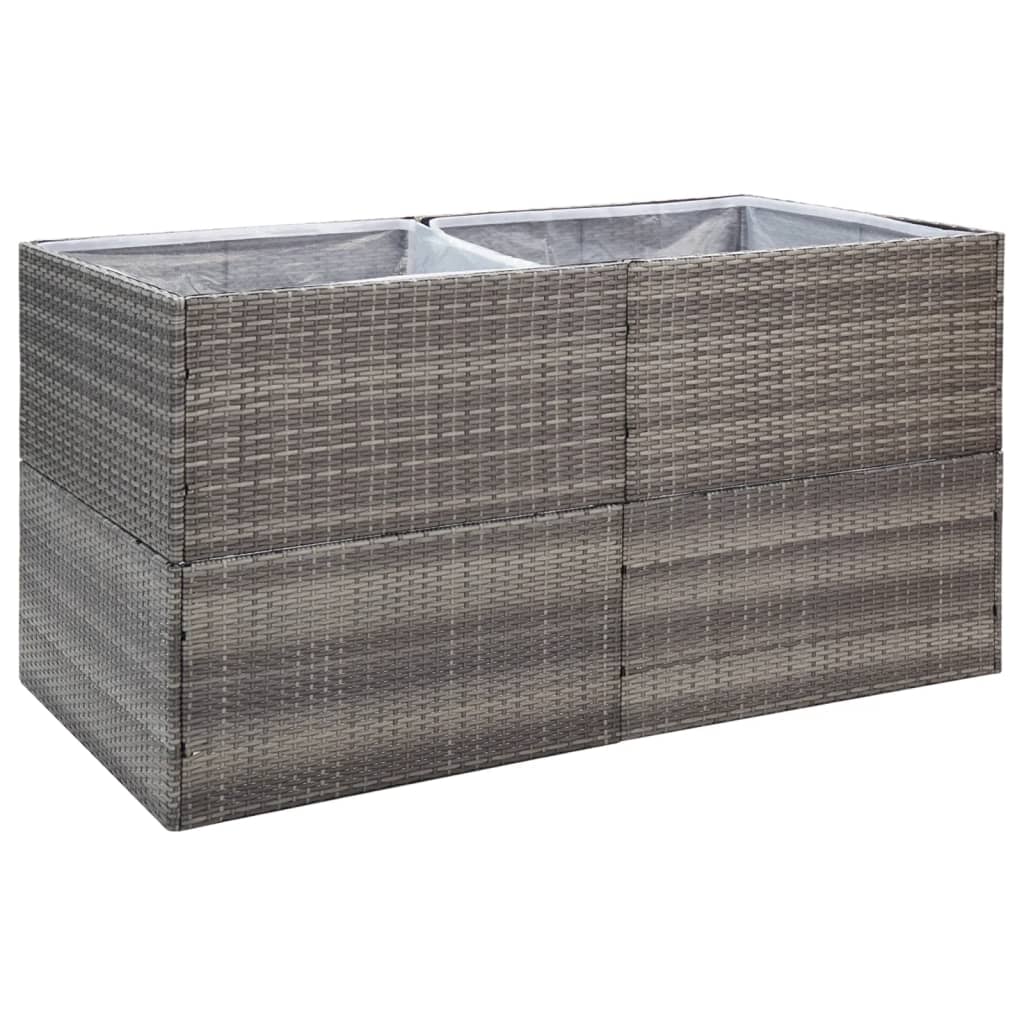 Casella di pianificazione Vidaxl 157x80x80 cm poli rattan grigio