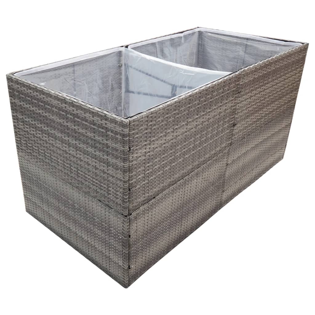 Casella di pianificazione Vidaxl 157x80x80 cm poli rattan grigio