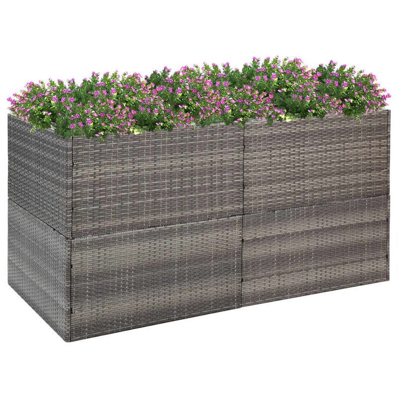 Casella di pianificazione Vidaxl 157x80x80 cm poli rattan grigio