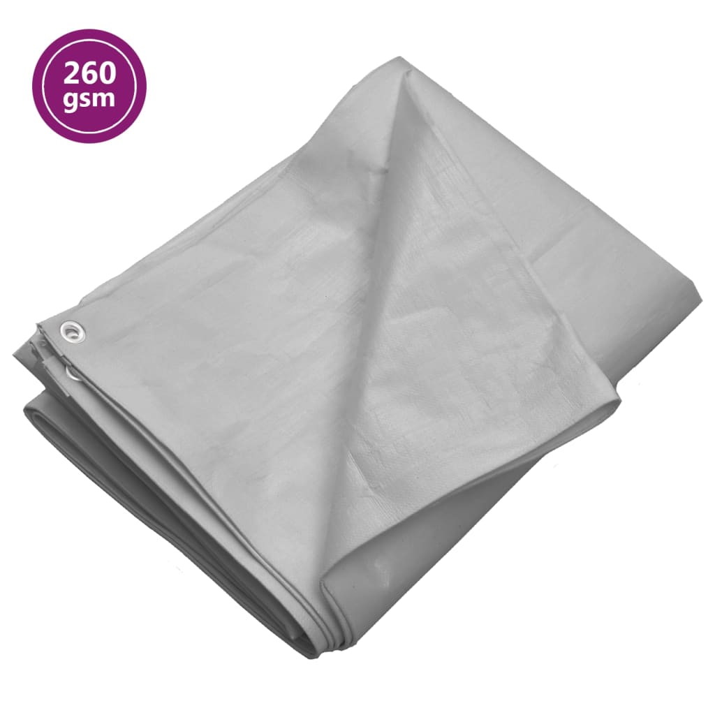 Vidaxl dekzeil 260 g m² 6x8 m hdpe grijs