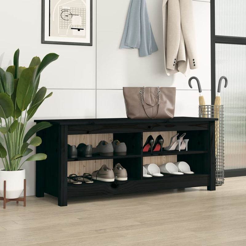 Sofá de zapatos Vidaxl 110x38x45.5 cm de pino sólido