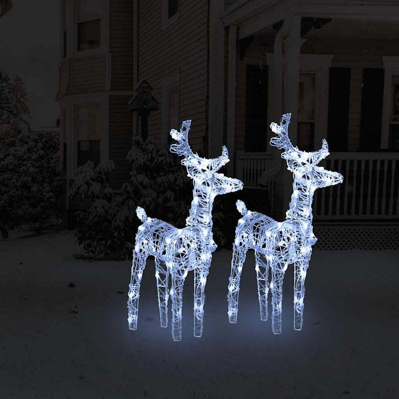 Vidaxl Animali di Natale 2 ST 80 LED BIANCO ACRILICO