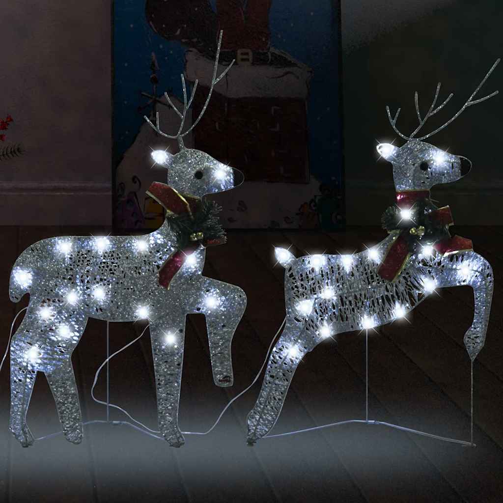 Vidaxl Christmas Animals 2 ST 40 LED Color de color plateado