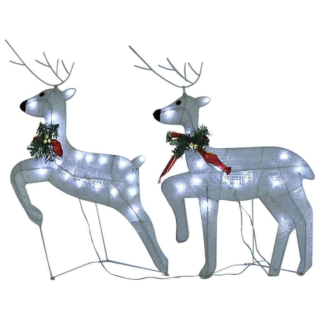 Vidaxl Animales navideños 2 ST 40 LED WHITE
