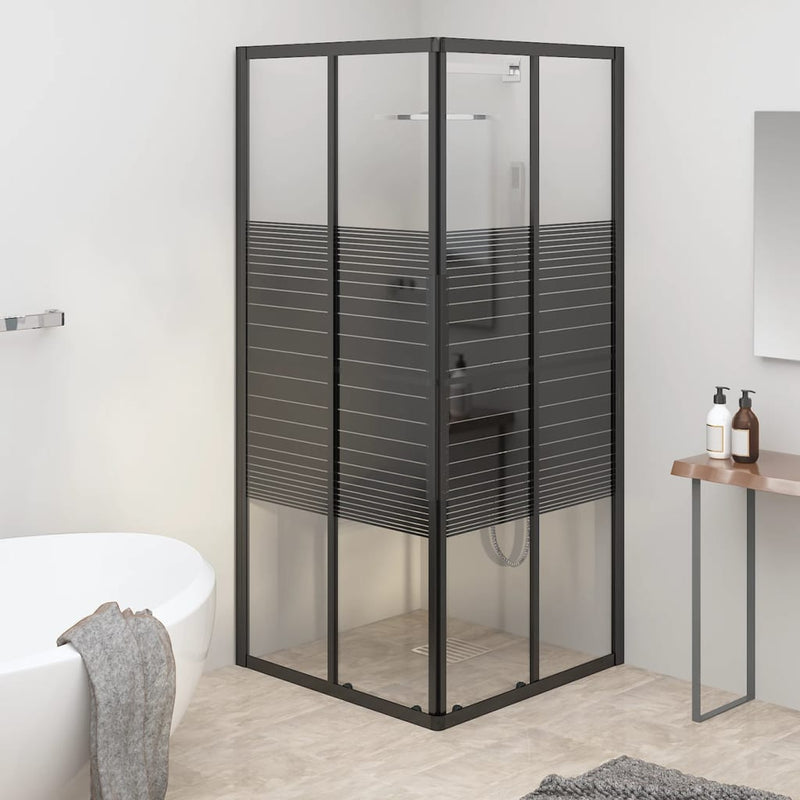 Vidaxl Stripes per cubico doccia 70x70x180 cm ESG nero