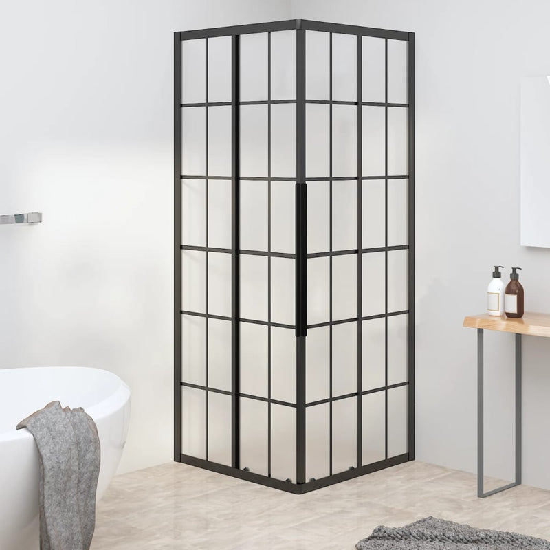 Vidaxl Shower Cubicle 80x80x180 cm Matte ESG Negro