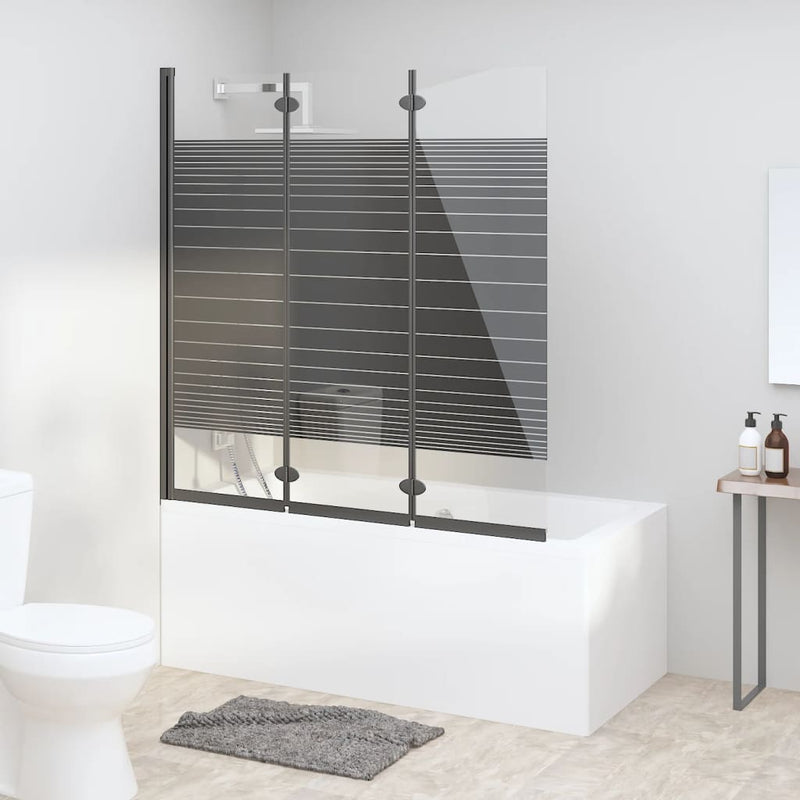 Recinto de ducha Vidaxl 3 paneles 130x130 cm ESG Negro