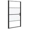 Puerta de ducha Vidaxl medio -mate 100x178 cm de vidrio endurecido negro