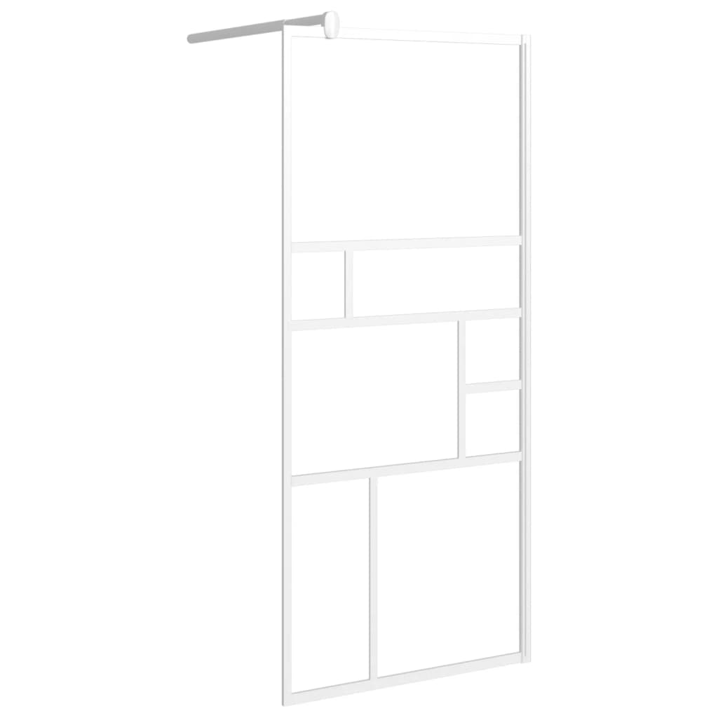 Vidaxl Walk-In Shower Wall 90x195 cm ESG-Glas bianco