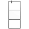 Vidaxl Walk-In Shower Mall 90x195 cm Half-Mat ESG Glass Negro
