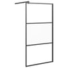 Vidaxl Walk-In Shower Mall 100x195 cm Halfmat ESG Glass Negro
