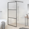 Vidaxl Walk-In Shower Mall 100x195 cm Halfmat ESG Glass Negro