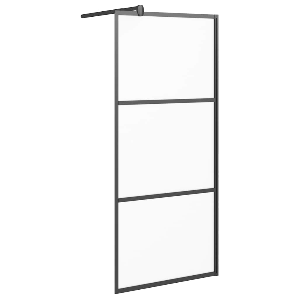 Vidaxl Walk-In Shower Mall 90x195 CM Mat ESG Glass Negro