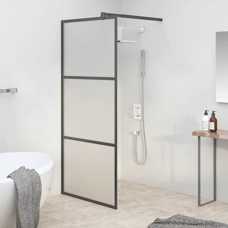 Vidaxl Walk-In Shower Mall 90x195 CM Mat ESG Glass Negro