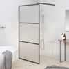 Vidaxl Walk-In Shower Mall 100x195 CM Matte ESG Glass Negro