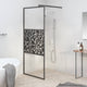 Vidaxl Muro de ducha con motivo de piedra 90x195 cm ESG Glass Negro