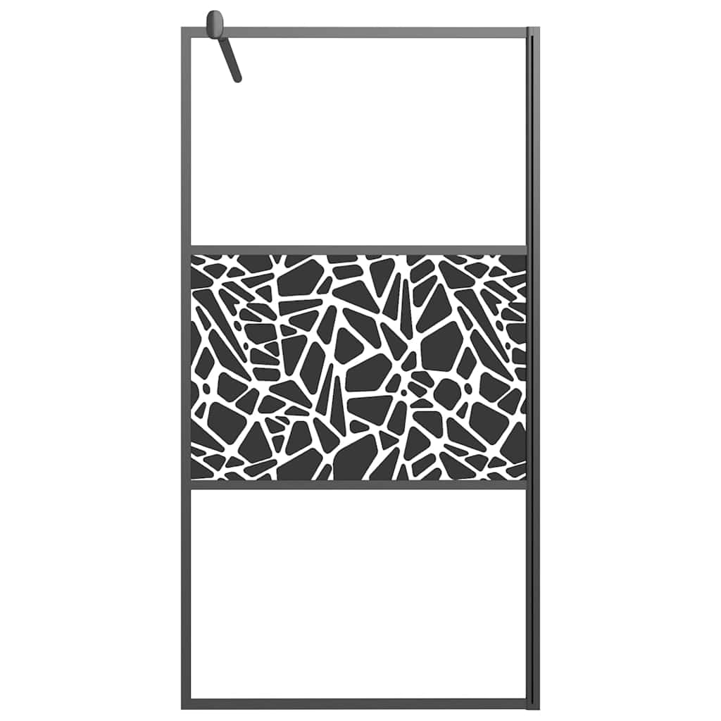 Vidaxl Muro de ducha con motivo de piedra 100x195 cm ESG Glass Negro