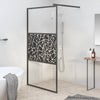 Vidaxl Muro de ducha con motivo de piedra 100x195 cm ESG Glass Negro