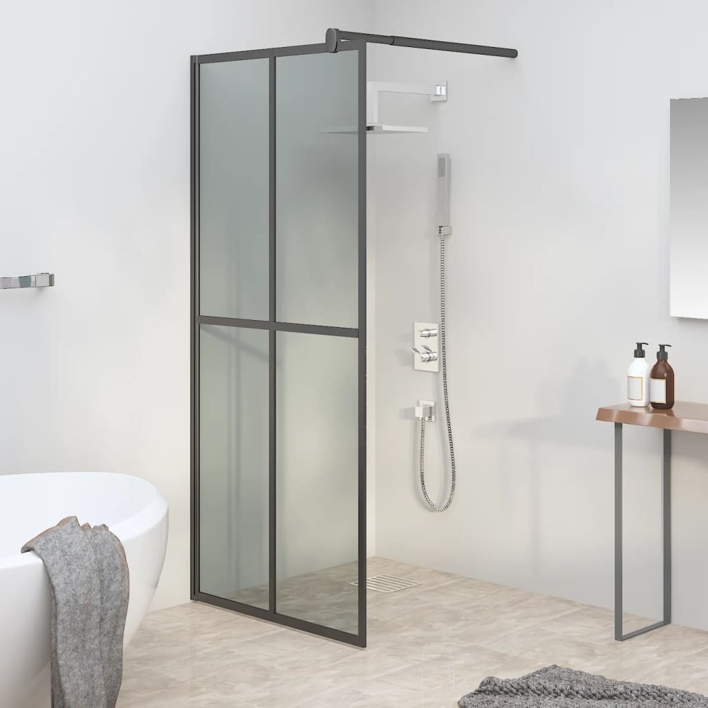 Vidaxx mampara de ducha de obra 90x195 cm cristal templado oscuro