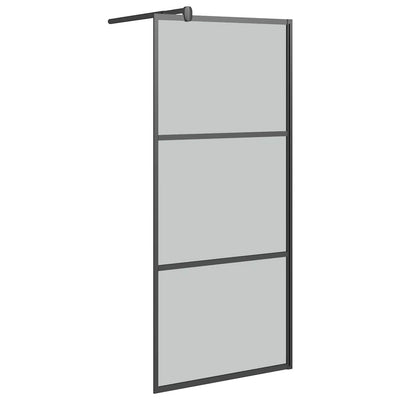 Vidaxl Walk-In Shower Wall 90x195 cm Glass scuro eSG nero
