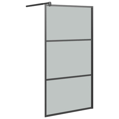 Vidaxl Walk-In Shower Wall 100x195 cm Glass scuro eSG nero