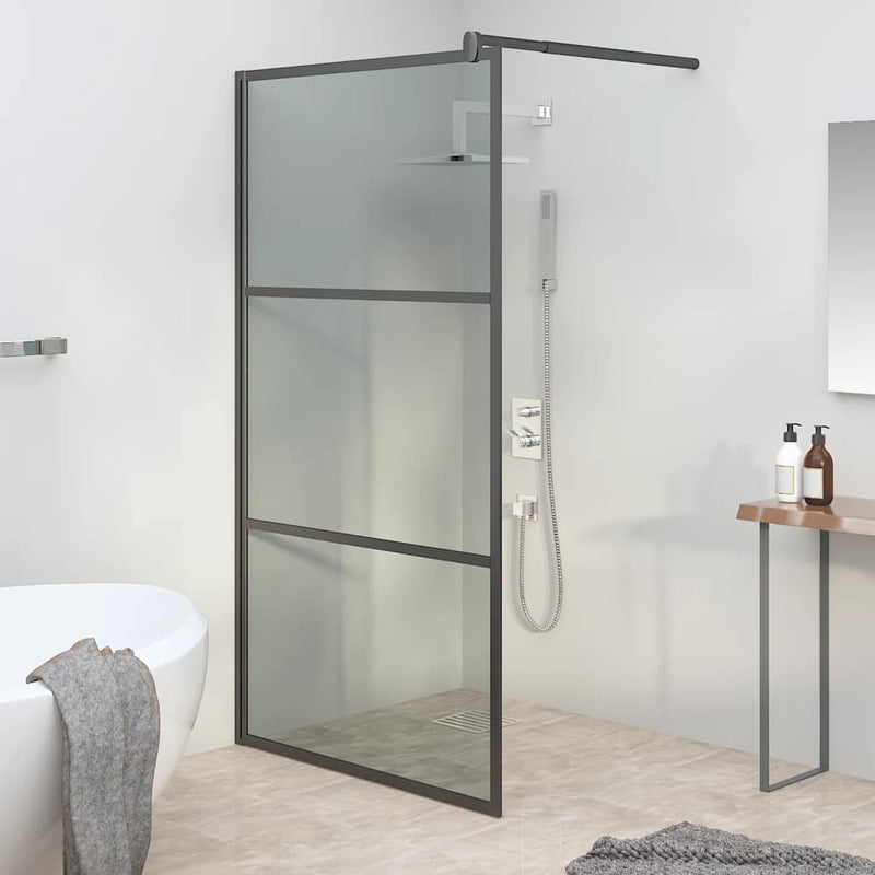 Vidaxl Walk-In Shower Mall 100x195 cm de vidrio ESG oscuro negro