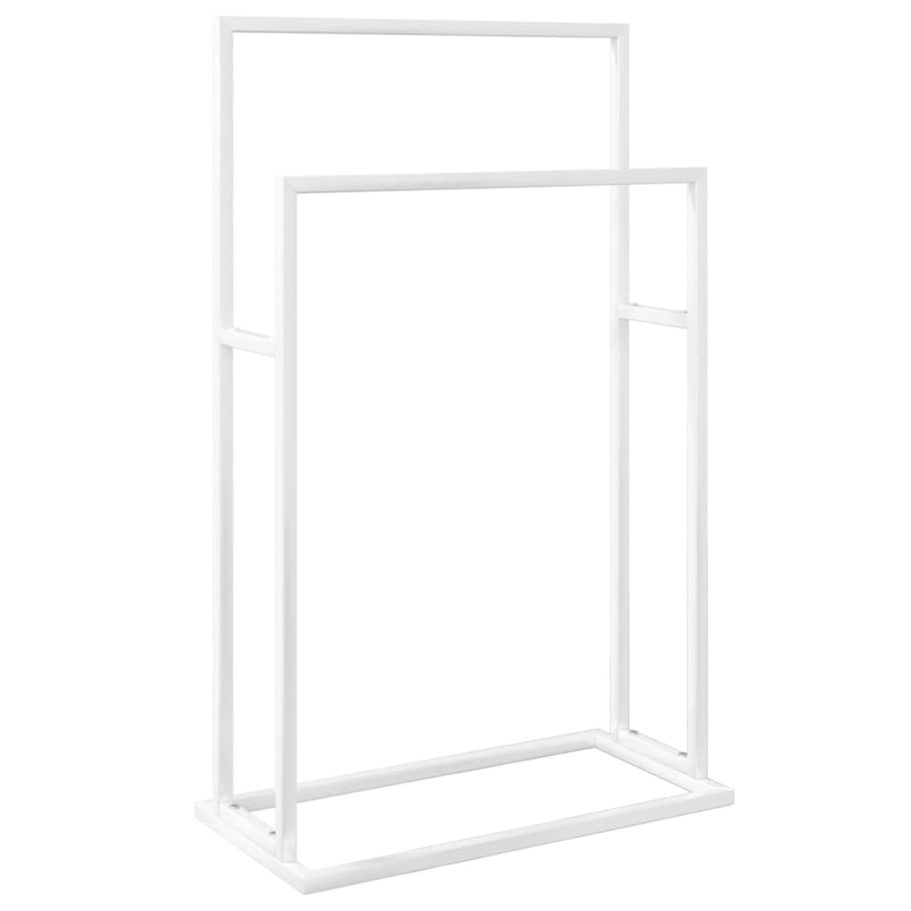 Estante de toalla Vidaxl separada 48x24x78.5 cm de hierro blanco