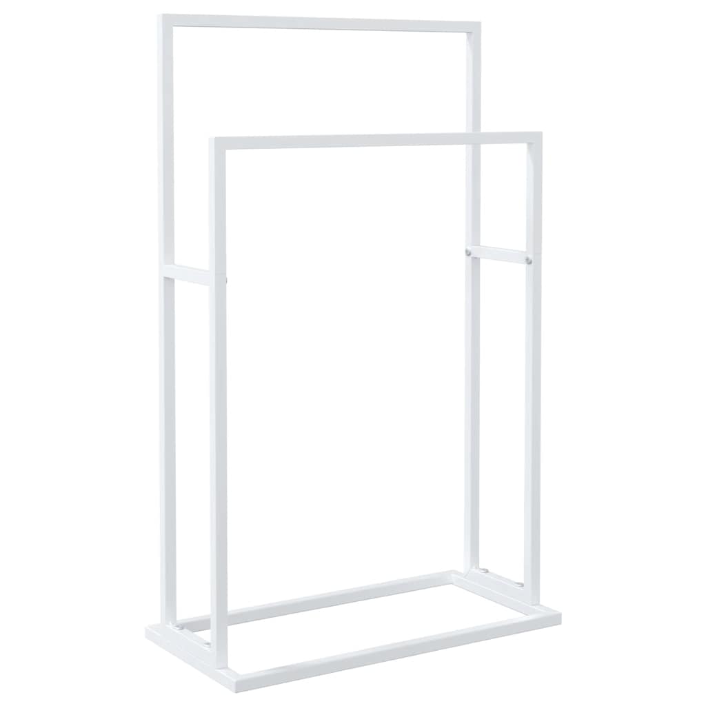 Estante de toalla Vidaxl separada 48x24x78.5 cm de hierro blanco
