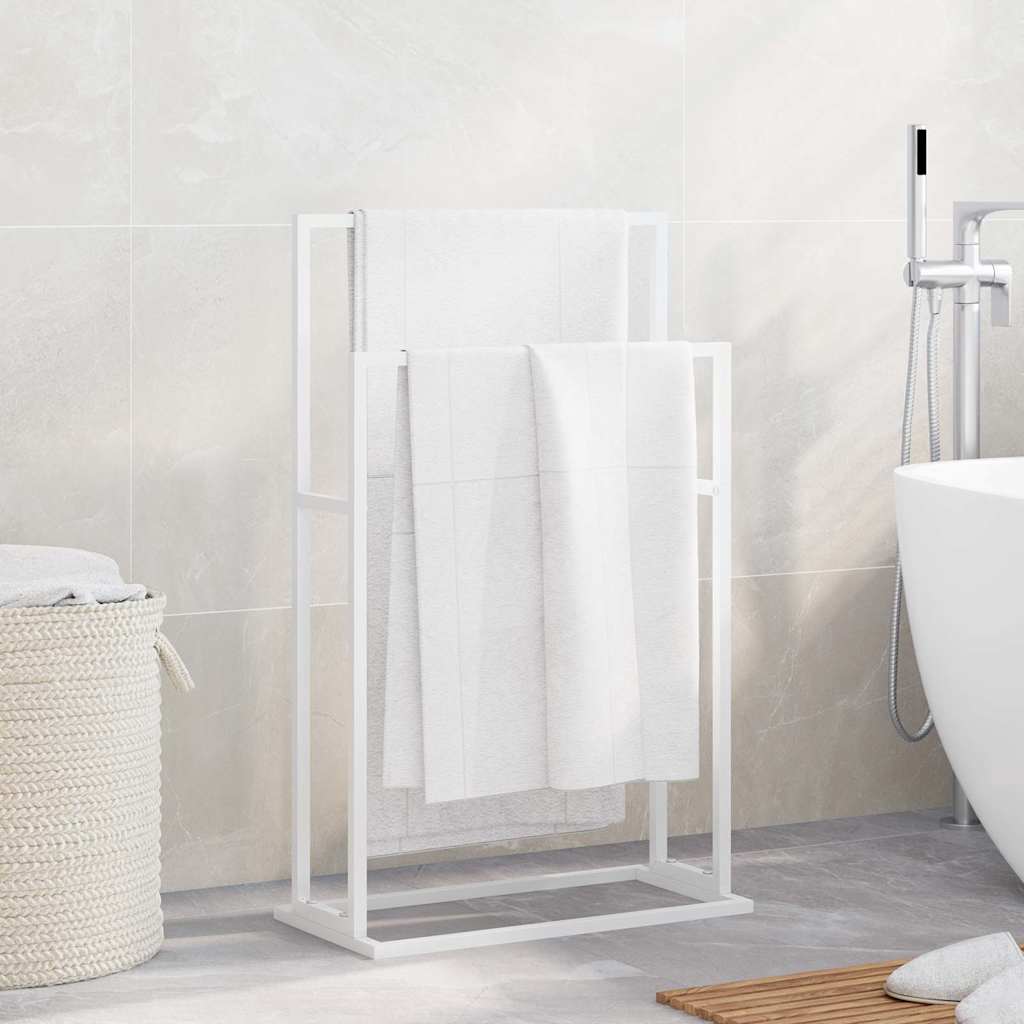 Estante de toalla Vidaxl separada 48x24x78.5 cm de hierro blanco