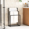 Estante de toalla Vidaxl separada 48x24x79 cm de hierro negro