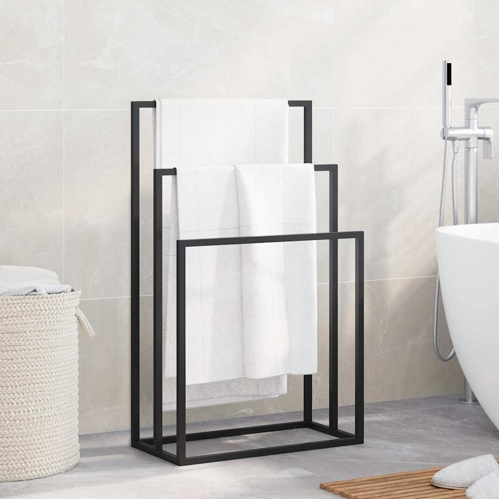 Rack asciugamano Vidaxl staccato 48x24x79 cm di ferro nero