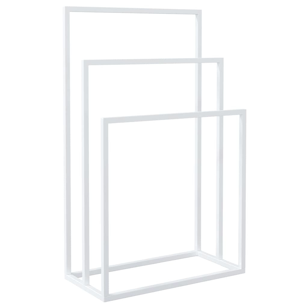 Estante de toalla Vidaxl separada 48x24x79 cm de hierro blanco