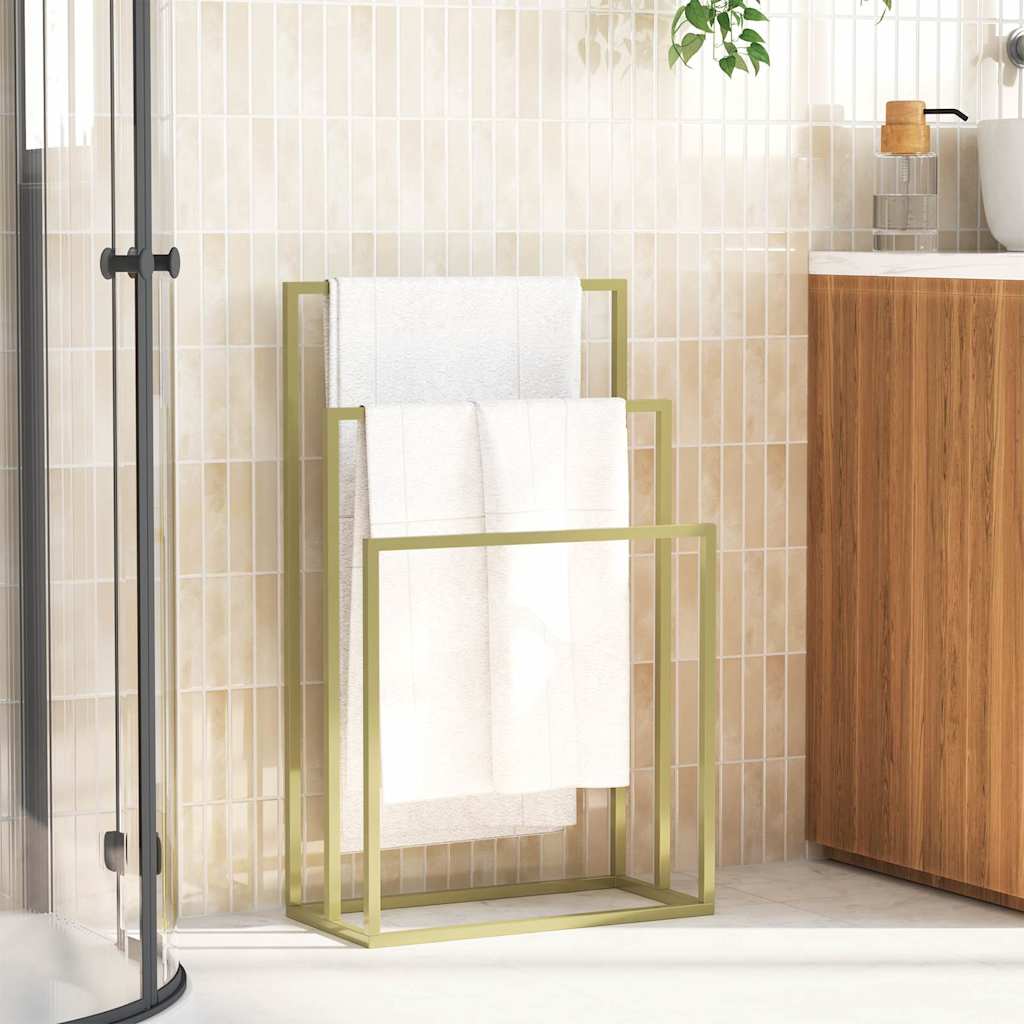 Rack asciugamano Vidaxl staccato 48x24x79 cm in oro colorato
