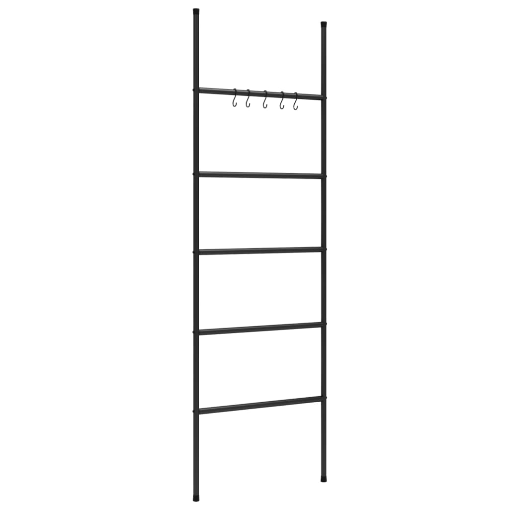 Escalera de estante de toalla Vidaxl con 5 capas 58x175 cm de hierro negro