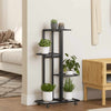 Soporte de flores Vidaxl con ruedas 4 capas 44x23x80 cm de hierro negro
