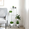 Estándar de flores Vidaxl con ruedas 4 capas 44x23x80 cm de hierro blanco